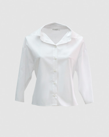 Chemise créateur oversize coton blanc pour femme